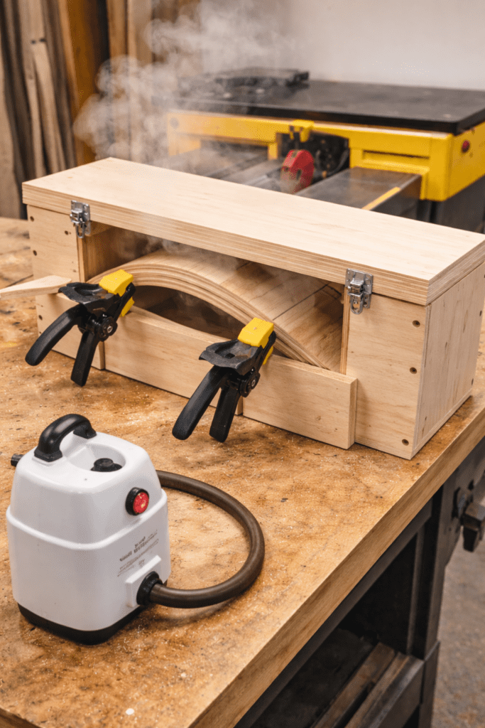 steam box used to soften plywood for bending