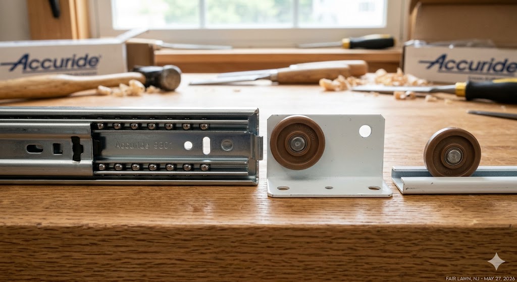 ball bearing drawer slide compared to roller style drawer runner