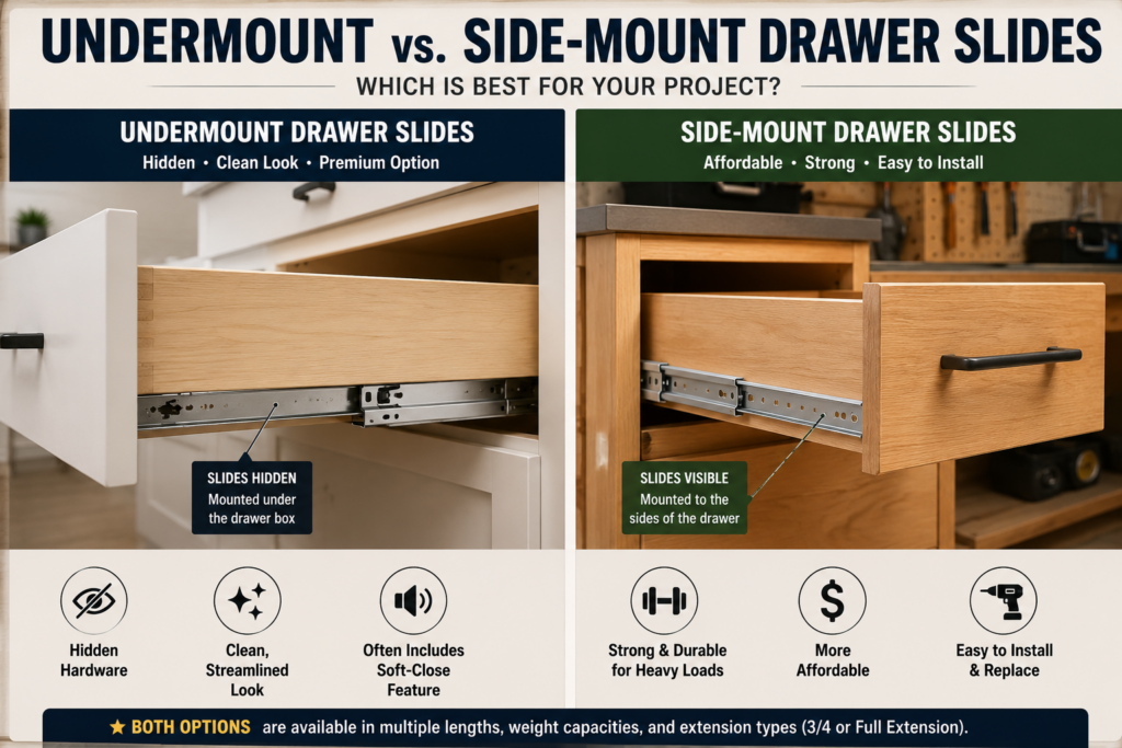 improperly aligned drawer slides causing sticking drawer