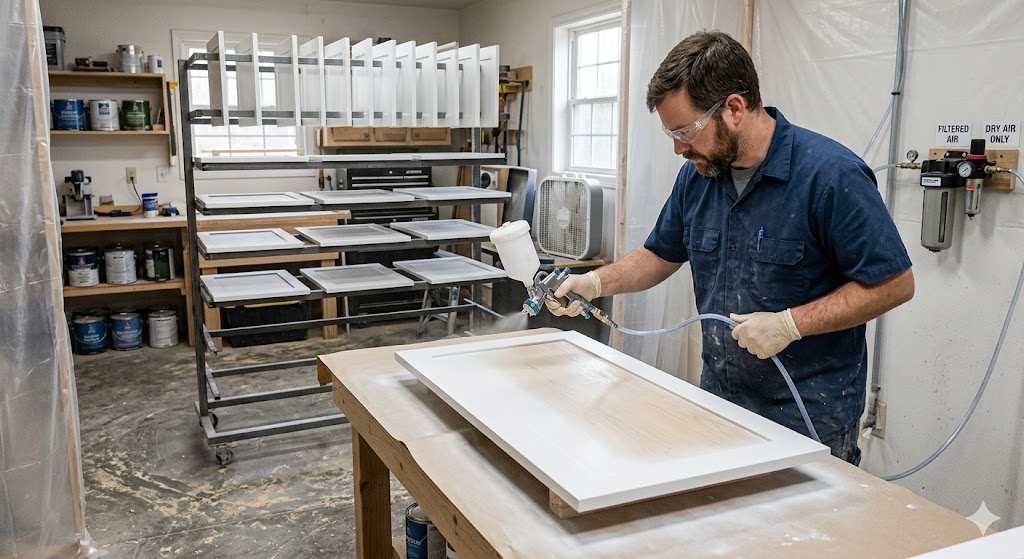 Applying edge banding to DIY corner wall cabinet plywood edges