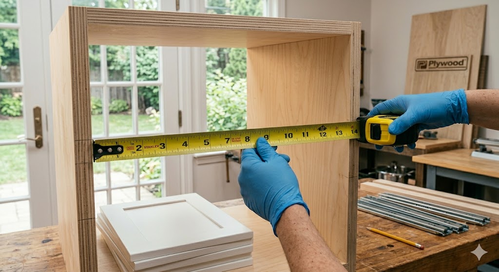 measuring cabinet opening width for drawer slide installation