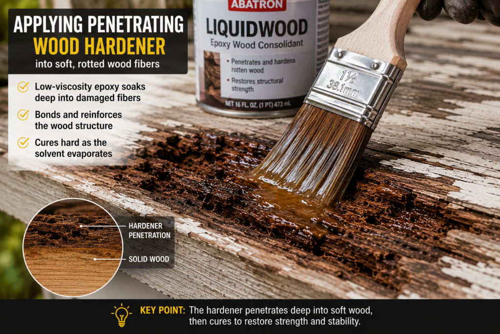 Wet wood versus dry wood before applying wood hardener