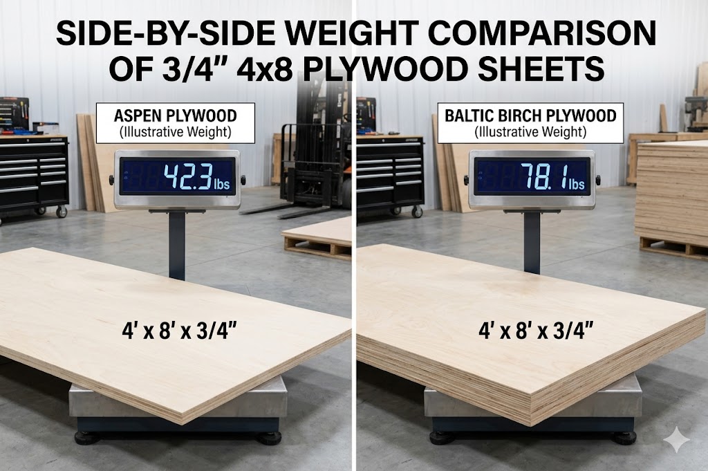 aspen plywood compared with baltic birch plywood weight