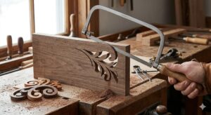 Best coping saw for woodworking cutting crown molding and trim on a workshop bench