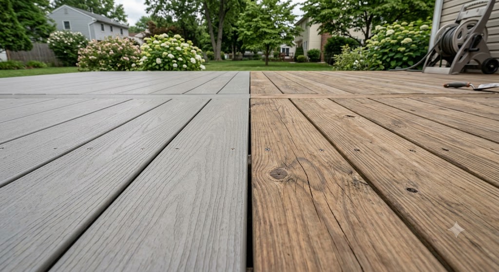 Composite decking compared with pressure treated wood decking