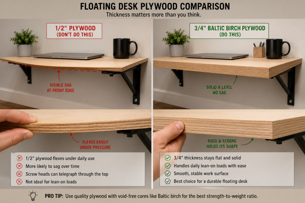 Using a stud finder to locate wall studs for floating desk installation