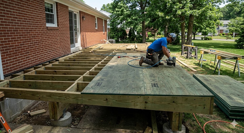 pressure treated plywood used for outdoor deck framing