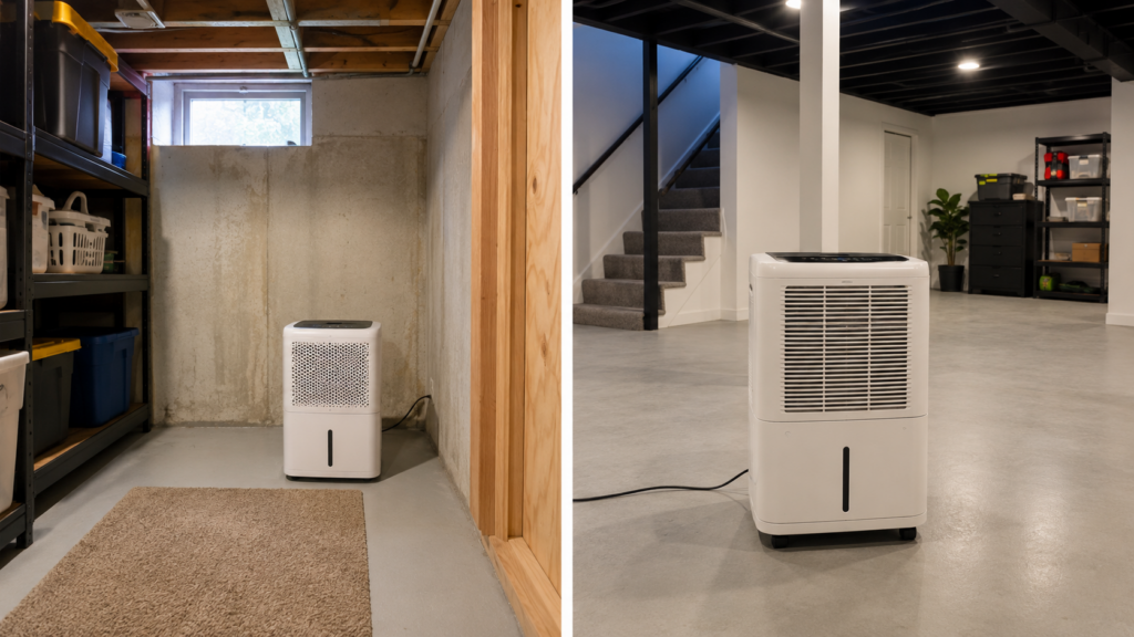 20-pint and 50-pint dehumidifiers compared for basement use
