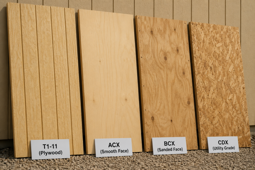 Comparison of exterior plywood siding options
