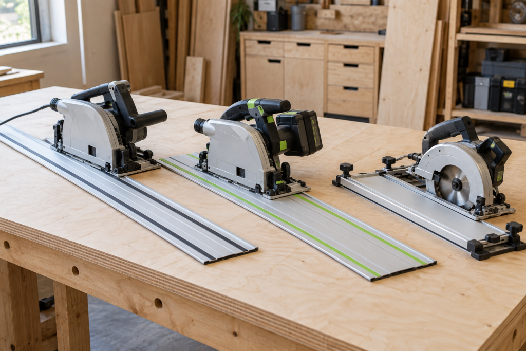 Corded, cordless and circular-saw guide systems compared