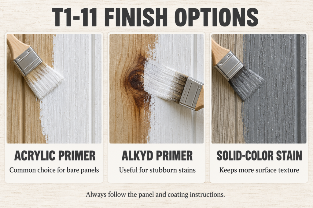 Comparison of acrylic primer, alkyd primer and solid-color stain for T1-11 siding